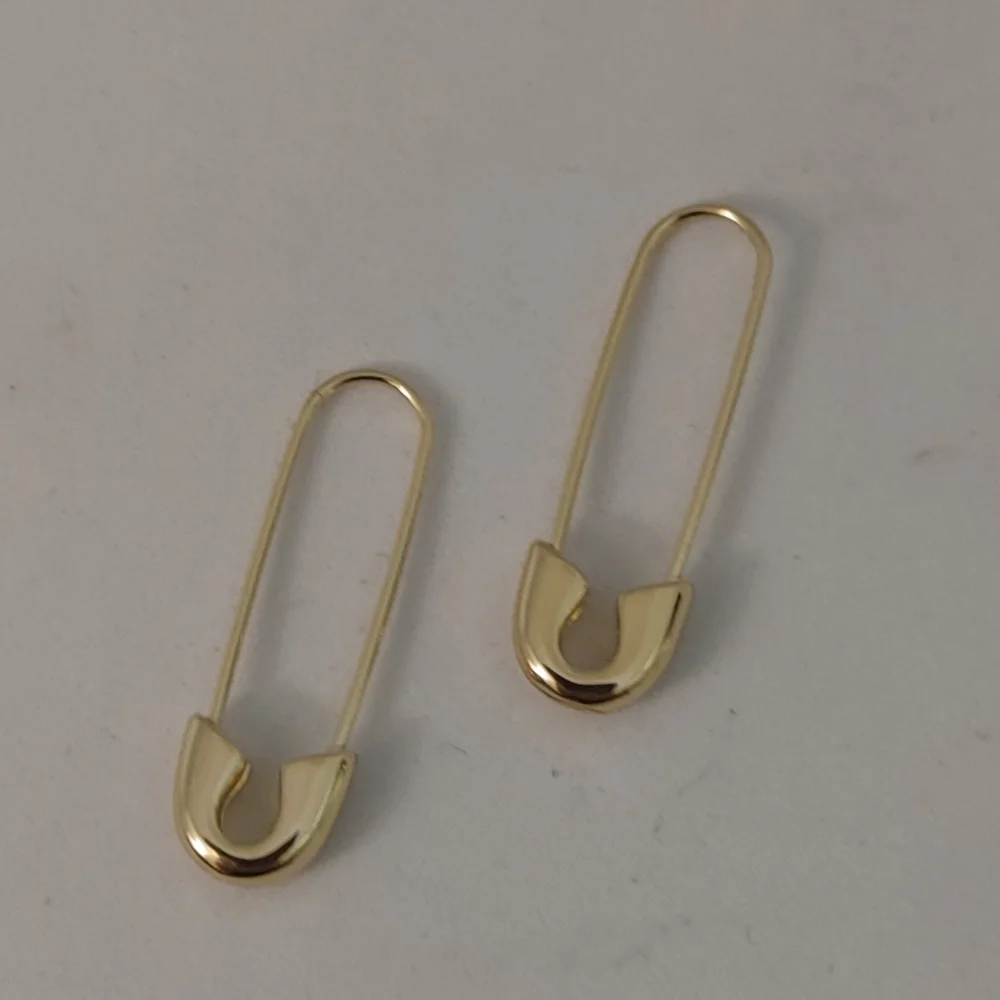 Sugarfix by Baublebar Gold Safety Pin Threaded Earrings Gold Tone